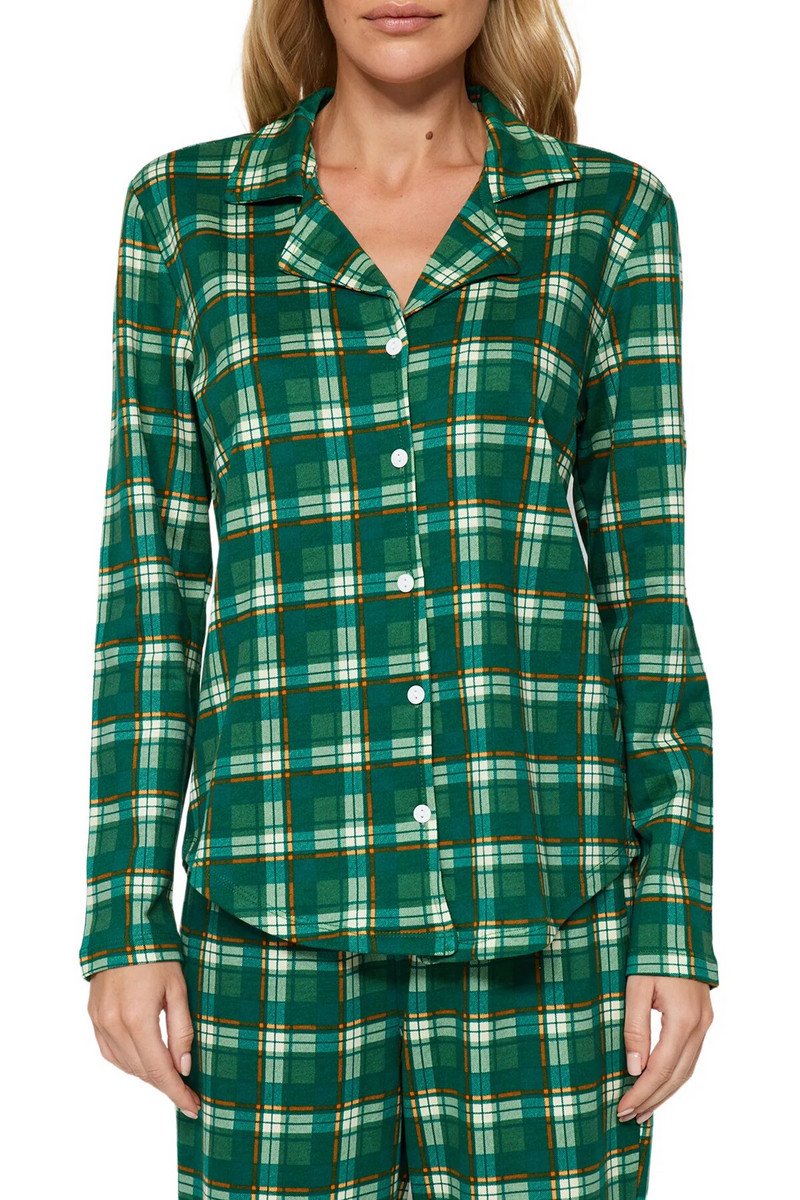 Trendyol naiste pleed / tšekk pikkade varrukatega kodurõivaste tavaline pidžaamakomplekt