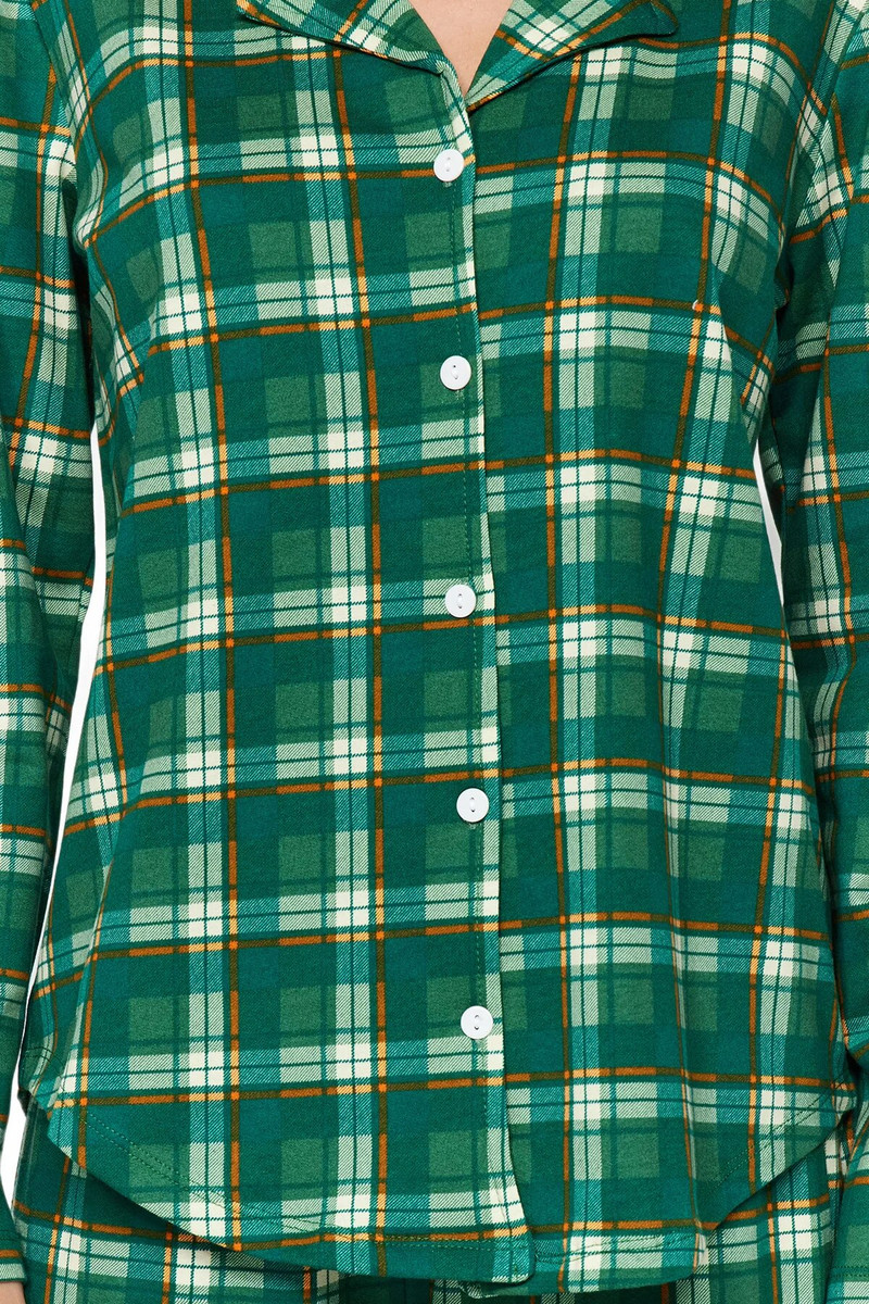 Trendyol naiste pleed / tšekk pikkade varrukatega kodurõivaste tavaline pidžaamakomplekt