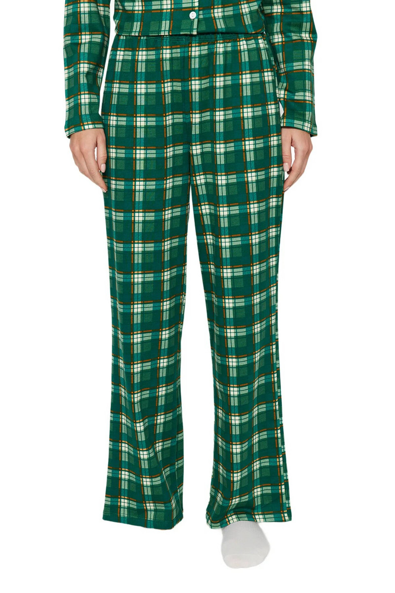 Trendyol naiste pleed / tšekk pikkade varrukatega kodurõivaste tavaline pidžaamakomplekt