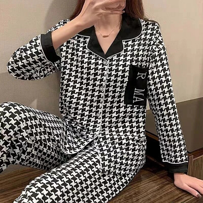 Zimski karirani set ženskih pidžama odijelo s mekim ležernim džemperom Ženske hlače s dugim rukavima Odjeća za spavanje Kućna odjeća Pidžame