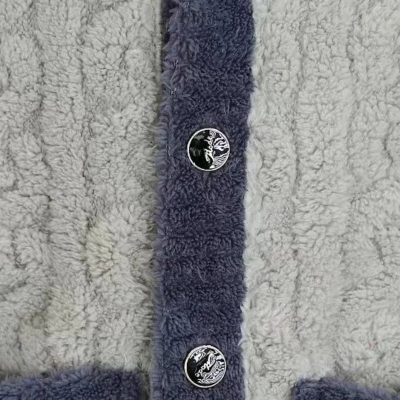 Komplet pidžama od koraljnog flisa, muška spavaća odjeća, zimska pidžama, kardigan, komplet od 2 komada, topla spavaćica od flanela za slobodno vrijeme, zadebljana kućna odjeća