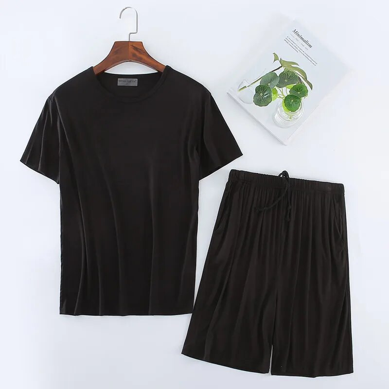 Meeste magamisriided Pidžaama Modal T-särgi topid lühikeste pükstega Koduriiete ülikond Lühikeste varrukatega lühikesed püksid vabaaja 8xl suures suuruses pidžaamakomplekt meestele