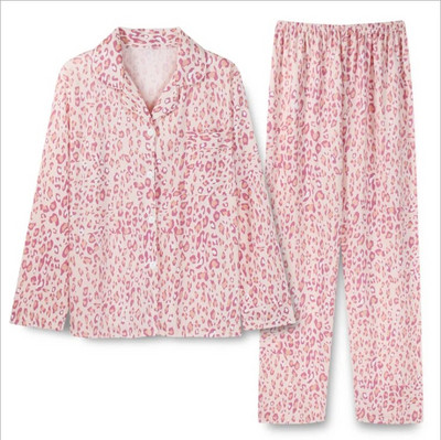 Didelio dydžio rudens/žiemos ilgomis rankovėmis pižamos rinkinys Moteriškas megztinio komplektas su taškuota kelnių namų apranga Pavasario ir rudens išoriniai drabužiai