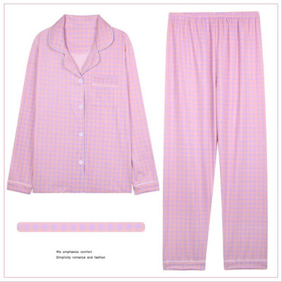 Didelio dydžio rudens/žiemos ilgomis rankovėmis pižamos rinkinys Moteriškas megztinio komplektas su taškuota kelnių namų apranga Pavasario ir rudens išoriniai drabužiai