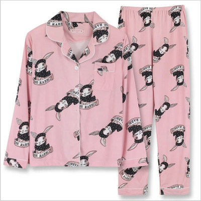 Didelio dydžio rudens/žiemos ilgomis rankovėmis pižamos rinkinys Moteriškas megztinio komplektas su taškuota kelnių namų apranga Pavasario ir rudens išoriniai drabužiai