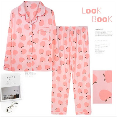 Didelio dydžio rudens/žiemos ilgomis rankovėmis pižamos rinkinys Moteriškas megztinio komplektas su taškuota kelnių namų apranga Pavasario ir rudens išoriniai drabužiai