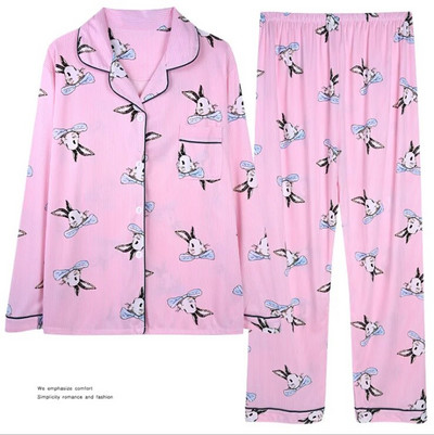 Didelio dydžio rudens/žiemos ilgomis rankovėmis pižamos rinkinys Moteriškas megztinio komplektas su taškuota kelnių namų apranga Pavasario ir rudens išoriniai drabužiai