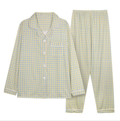 Didelio dydžio rudens/žiemos ilgomis rankovėmis pižamos rinkinys Moteriškas megztinio komplektas su taškuota kelnių namų apranga Pavasario ir rudens išoriniai drabužiai