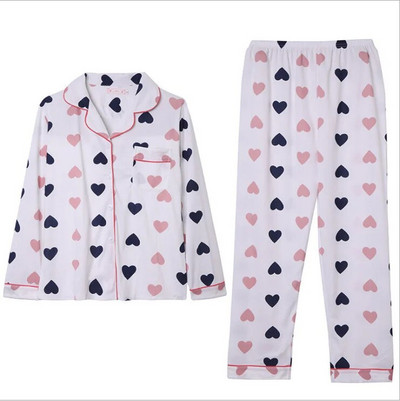 Didelio dydžio rudens/žiemos ilgomis rankovėmis pižamos rinkinys Moteriškas megztinio komplektas su taškuota kelnių namų apranga Pavasario ir rudens išoriniai drabužiai