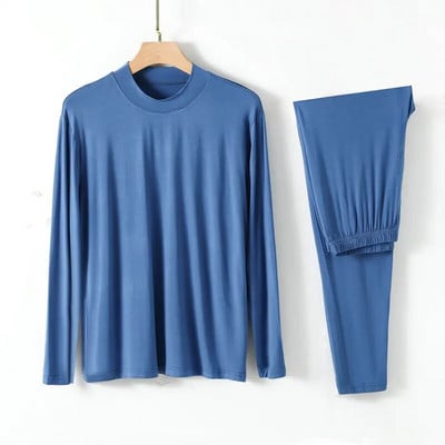 Modalna muška pidžama Široka široka komplet hlača dugih rukava s polu visokim ovratnikom Odjeća za kućanstvo Kućna odjeća Muška pidžama XL-4XL