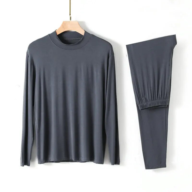 Modalna muška pidžama Široka široka komplet hlača dugih rukava s polu visokim ovratnikom Odjeća za kućanstvo Kućna odjeća Muška pidžama XL-4XL