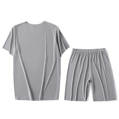 Muška pidžama od ledene svile, majica i hlača, set od 2 komada / set kod kuće, spavaćica kratkih rukava, velika ljetna tanka pidžama, odijelo za spavanje