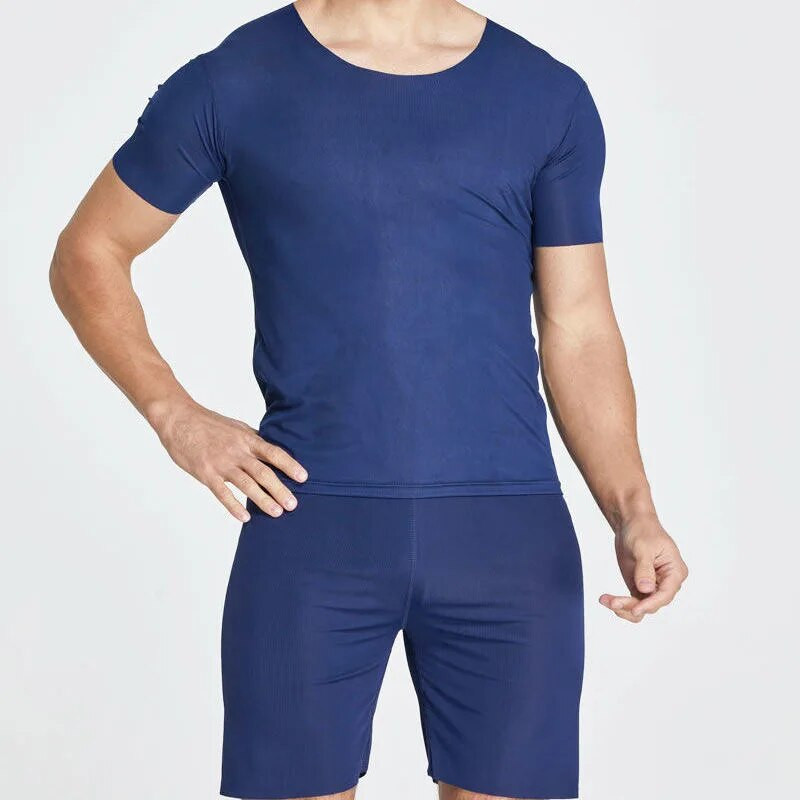 Muška pidžama od ledene svile, majica i hlača, set od 2 komada / set kod kuće, spavaćica kratkih rukava, velika ljetna tanka pidžama, odijelo za spavanje