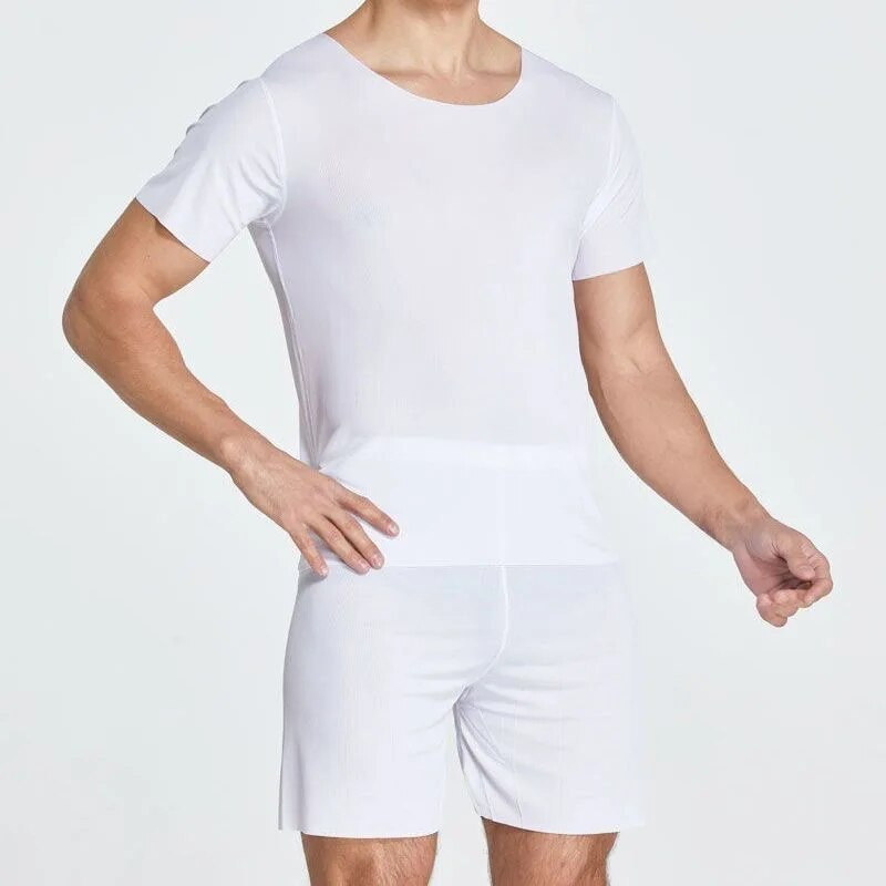 Muška pidžama od ledene svile, majica i hlača, set od 2 komada / set kod kuće, spavaćica kratkih rukava, velika ljetna tanka pidžama, odijelo za spavanje