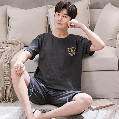 Trendyol Print Ανδρικές καρό Πυτζάμες Ανδρικές Πυτζάμες Καλοκαιρινές Βαμβακερές Λεπτές Ανδρικές Πιτζάμες Hombre Σετ Causual Άνετες πιτζάμες homme