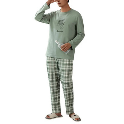 Ja sügiskevadised koduriided Talvised triibulised pidžaamad, uued tüdrukud, sobivad meestele ja poistele pikkade varrukatega stiilis