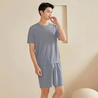 Καλοκαιρινό ανδρικό κοστούμι πιτζάμες μπλουζάκι Σορτς για το σπίτι Ανδρικά ρούχα χωρίς ίχνος στρογγυλή λαιμόκοψη Casual καλοκαιρινά casual σετ ρούχων σπιτιού