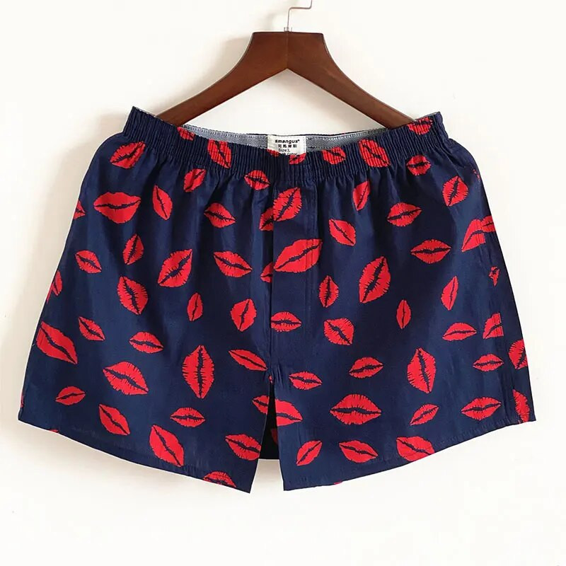 Avaleht Pidžaama lühikesed püksid Meeste magamisriided Lahtised elastsed aluspüksid Puuvill Mugavad hingavad bokserid Meeste vabaaja aluspüksid