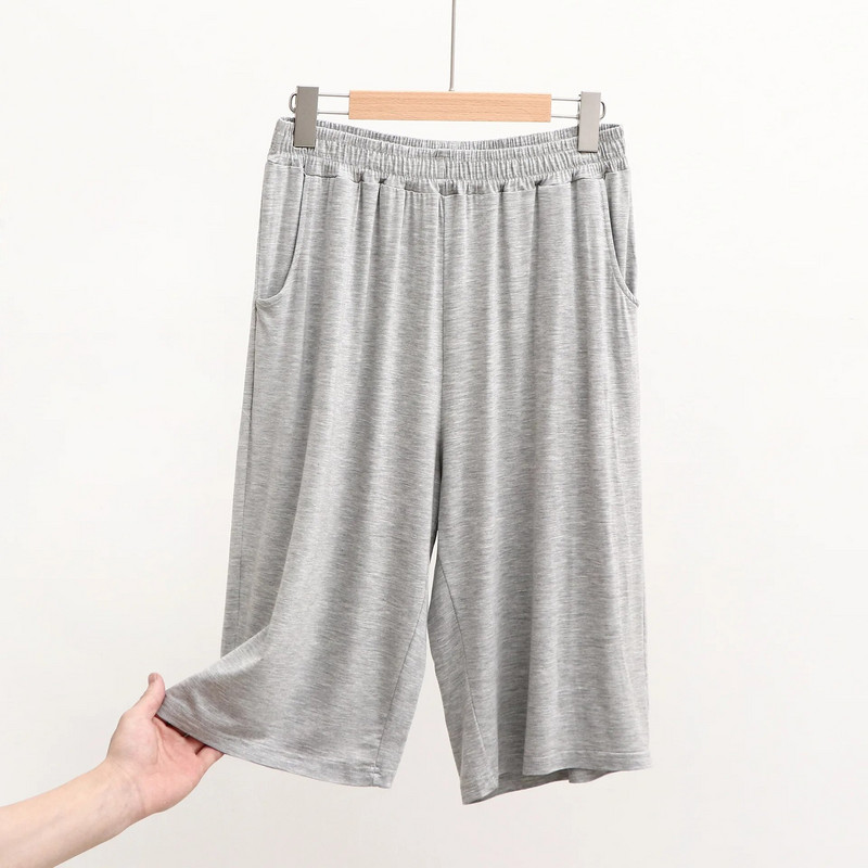 Modalne muške sportske salonske hlače Ležerne rastezljive široke kratke hlače za spavanje do koljena za muškarce Mekano i udobno donje rublje za muškarce