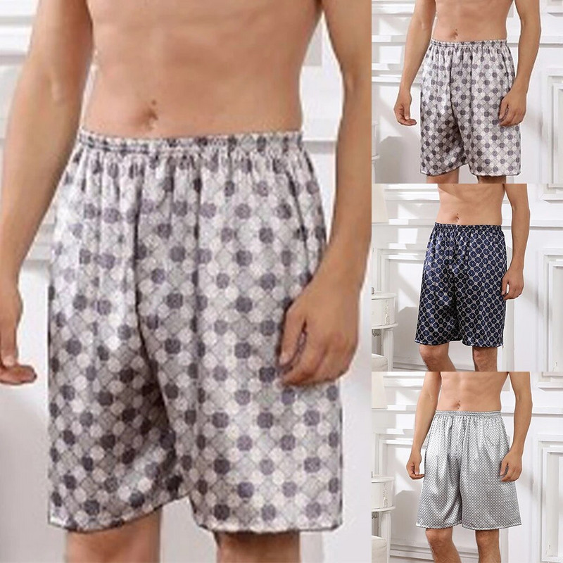 Muške ležerne odjeće za spavanje Saten Svilene donjice za spavanje Muške široke kućne kratke hlače Pidžame Loungewear Noćne odjeće Muško donje rublje Kućna odjeća A50