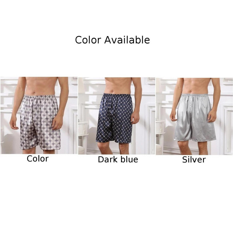 Muške ležerne odjeće za spavanje Saten Svilene donjice za spavanje Muške široke kućne kratke hlače Pidžame Loungewear Noćne odjeće Muško donje rublje Kućna odjeća A50