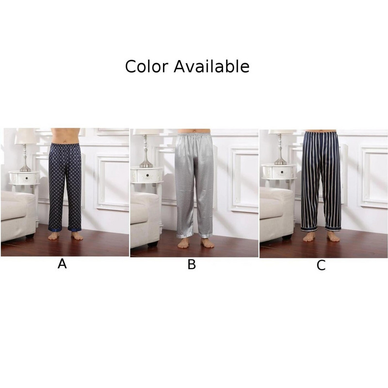 Vyriškos šilko atlaso laisvalaikio laisvos pižamos jogos kelnės Šventinės pižamos kelnės namuose Kelnės Patogūs paprasti poilsio drabužiai