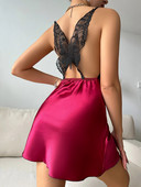 Floral print Slip Nightdress V Neck Butterfly Beauty Back Φόρεμα ύπνου Γυναικεία Sleepwear Φορέματα