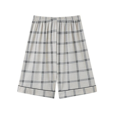 L-4XL Vyriškos megztos medvilnės trumpos kelnės languotos miego kelnės Vyriškos pižamos kelnės apatinės miegui Pižamos Vyrams Laisvos Pijama Hombre