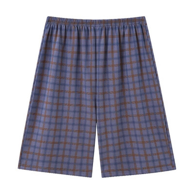 L-4XL Vyriškos megztos medvilnės trumpos kelnės languotos miego kelnės Vyriškos pižamos kelnės apatinės miegui Pižamos Vyrams Laisvos Pijama Hombre