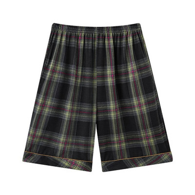L-4XL Vyriškos megztos medvilnės trumpos kelnės languotos miego kelnės Vyriškos pižamos kelnės apatinės miegui Pižamos Vyrams Laisvos Pijama Hombre