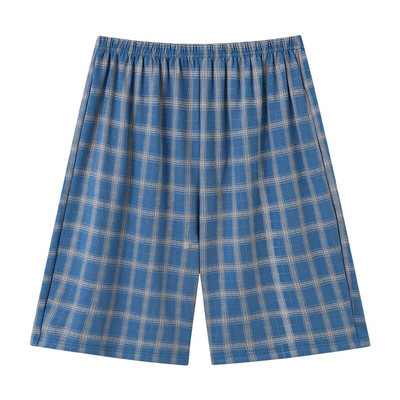 L-4XL Vyriškos megztos medvilnės trumpos kelnės languotos miego kelnės Vyriškos pižamos kelnės apatinės miegui Pižamos Vyrams Laisvos Pijama Hombre