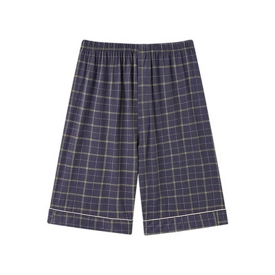 L-4XL Vyriškos megztos medvilnės trumpos kelnės languotos miego kelnės Vyriškos pižamos kelnės apatinės miegui Pižamos Vyrams Laisvos Pijama Hombre