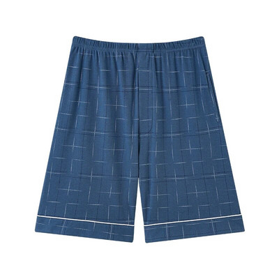 L-4XL Vyriškos megztos medvilnės trumpos kelnės languotos miego kelnės Vyriškos pižamos kelnės apatinės miegui Pižamos Vyrams Laisvos Pijama Hombre