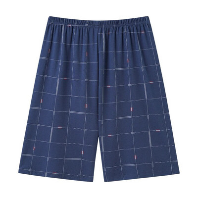 L-4XL Vyriškos megztos medvilnės trumpos kelnės languotos miego kelnės Vyriškos pižamos kelnės apatinės miegui Pižamos Vyrams Laisvos Pijama Hombre