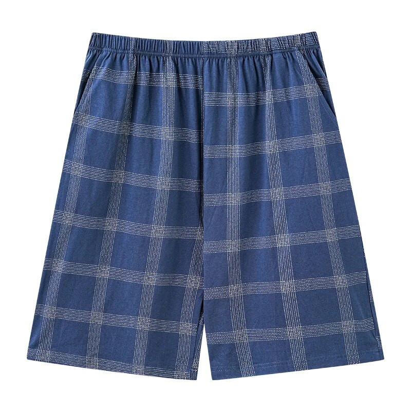L-4XL Vyriškos megztos medvilnės trumpos kelnės languotos miego kelnės Vyriškos pižamos kelnės apatinės miegui Pižamos Vyrams Laisvos Pijama Hombre