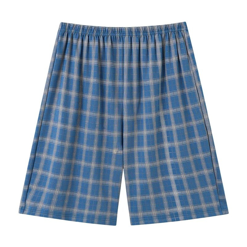 L-4XL Vyriškos megztos medvilnės trumpos kelnės languotos miego kelnės Vyriškos pižamos kelnės apatinės miegui Pižamos Vyrams Laisvos Pijama Hombre