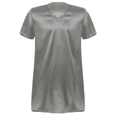 Magamisriided Meeste siidist satiinist öösärk lühikeste varrukatega Sissy pidžaama öösärk Öösärgid Kerged salongirõivad