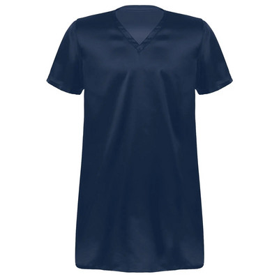 Muška svilena satenska pidžama s bočnim prorezom i kratkim rukavima s V-izrezom, ležerna kućna odjeća