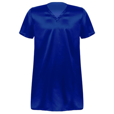 Muška svilena satenska pidžama s bočnim prorezom i kratkim rukavima s V-izrezom, ležerna kućna odjeća