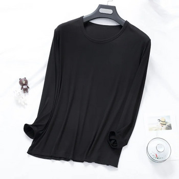 Εργοστασιακή χονδρική πώληση Modal Ανδρικό πουκάμισο άνοιξης / φθινοπώρου με στρογγυλή λαιμόκοψη, μακρυμάνικο, μακρυμάνικο πουκάμισο βάσης Thin Loose Plus Size Sleep Tops Ανδρικό πουκάμισο ύπνου