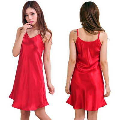 Prevelika 3XL 4XL satenska spavaćica Seksi ženska spavaćica Noćna košulja na naramenice Kratka spavaćica bez rukava Spavaćica