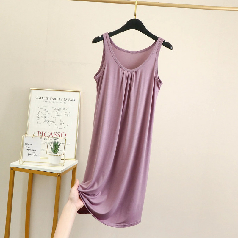 Fdfklak Plus Size 6XL Seksikas Modal Pesu Öökleit Naiste vabaaja magamisriided Varrukateta Vest Öösärk Öösärk Suvine Kodukleit