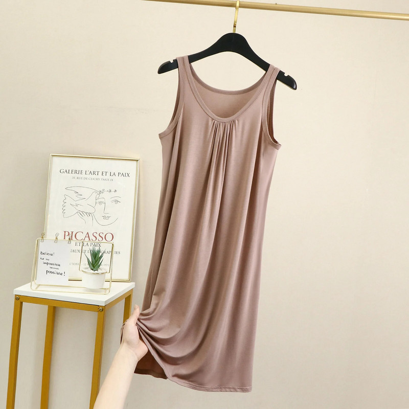Fdfklak Plus Size 6XL Seksikas Modal Pesu Öökleit Naiste vabaaja magamisriided Varrukateta Vest Öösärk Öösärk Suvine Kodukleit