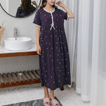 Γυναικείο νυχτικό Βαμβακερά κοντομάνικα εσώρουχα Πουά νυχτικά Γυναικείες πιτζάμες Ρούχα για το σπίτι Ρούχα ντυσίματος Νυχτικό σε μέγεθος