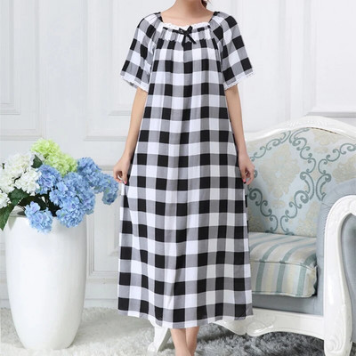 Moteriški naktiniai marškiniai medvilniniai apatiniai trumpomis rankovėmis taškiniai naktiniai drabužiai Moteriški pižamos namų drabužiai chalatai didesnio dydžio naktiniai marškiniai