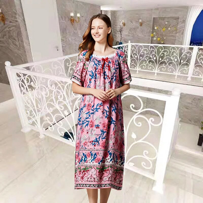 Moteriški naktiniai marškiniai medvilniniai apatiniai trumpomis rankovėmis taškiniai naktiniai drabužiai Moteriški pižamos namų drabužiai chalatai didesnio dydžio naktiniai marškiniai