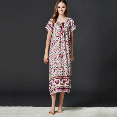 Moteriški naktiniai marškiniai medvilniniai apatiniai trumpomis rankovėmis taškiniai naktiniai drabužiai Moteriški pižamos namų drabužiai chalatai didesnio dydžio naktiniai marškiniai