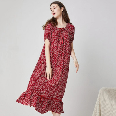 Moteriški naktiniai marškiniai medvilniniai apatiniai trumpomis rankovėmis taškiniai naktiniai drabužiai Moteriški pižamos namų drabužiai chalatai didesnio dydžio naktiniai marškiniai