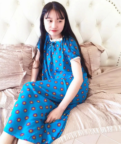 Moteriški naktiniai marškiniai medvilniniai apatiniai trumpomis rankovėmis taškiniai naktiniai drabužiai Moteriški pižamos namų drabužiai chalatai didesnio dydžio naktiniai marškiniai