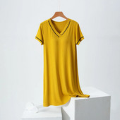 2023 m. naujausias Modalinis apatinis trikotažas, seksualus V formos iškirptė, spalva atitinkantis naktinis marškinys su krūtine paminkštintos pižamos, moteriškos vasarinės apatinio trikotažo suknelės